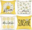 add a touch of farmhouse charm to your home with aeney's set of 4 floral pillow covers - perfect for spring and summer decor logo