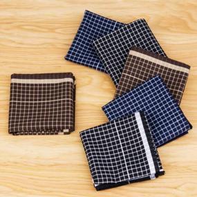 img 1 attached to 🧣 Houlife Assorted Striped Checked Handkerchief: Style and Versatility Combined