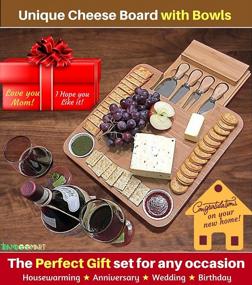 img 3 attached to Bamboo Cheese Board With Cutlery Set: The Perfect Gift For Any Occasion!