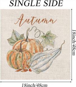 img 3 attached to Set Of 4 Fall Pillow Covers 18 X 18 Inch - Pumpkin Wreath & Blessed Thanksgiving Designs - Autumn Harvest Home Decorative Cushion Case For Sofa, Couch & Outdoor Use.