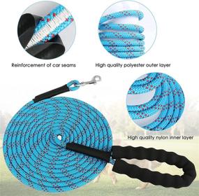 img 2 attached to 🐕 Rypet 50 FT Heavy Duty Climbing Rope Dog Leash - Long Leash for Dog Training, Check Cord with Padded Handle for Large, Medium, Small Dogs Training, Playing, Camping