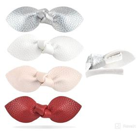 img 4 attached to 🐊 California Tot's Strong and Safe Alligator Hair Bow Clips: Happy Set of 4 - Fully Lined for Optimal Comfort