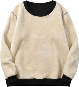 img 2 attached to Warmth And Comfort In One: Flygo Mens Sherpa Lined Fleece Sweatshirt