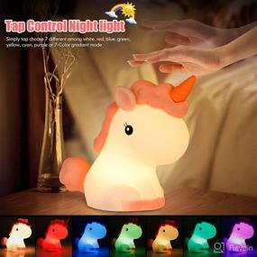 img 1 attached to 🦄 Unicorn Gifts for Girls: Orenic Unicorn Night Light with Touch Sensor - USB Rechargeable & Color Changing Silicone Nursery Lamp. Portable Unicorn Toys for Girls, Baby, and Toddlers Room.