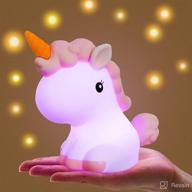 🦄 unicorn gifts for girls: orenic unicorn night light with touch sensor - usb rechargeable & color changing silicone nursery lamp. portable unicorn toys for girls, baby, and toddlers room. логотип