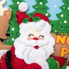 img 2 attached to 🎅 Bucilla North Pole Santa 18" Felt Applique Christmas Stocking Kit: Festive and Fun!
