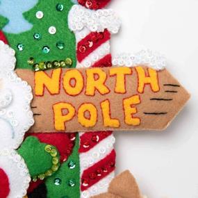 img 1 attached to 🎅 Bucilla North Pole Santa 18" Felt Applique Christmas Stocking Kit: Festive and Fun!