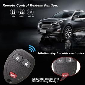 img 2 attached to 🚗 2PACK Keyless Entry Remote Control Car Key Fob Replacement for Chevy Silverado, Traverse, Avalanche, Equinox, Express & GMC Acadia, Savana, Sierra - Also Compatible with Pontiac, Saturn Vue & Outlook - Includes Uncut Trunk Car Remote Fob