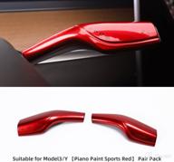 luckeasy car abs column shift patch for tesla model3 modely 2017-2022 interior modification auto accessories(m3-de41lred) логотип