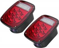 limicar dual-color rv tail lights with 39 leds - universal stop, turn, and backup lights for jeeps, trailers, trucks, boats, rvs, and caravans - red/white brake, tail, reverse, and signal lights. logo