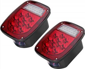 img 4 attached to LIMICAR Dual-Color RV Tail Lights With 39 LEDS - Universal Stop, Turn, And Backup Lights For Jeeps, Trailers, Trucks, Boats, RVs, And Caravans - Red/White Brake, Tail, Reverse, And Signal Lights.