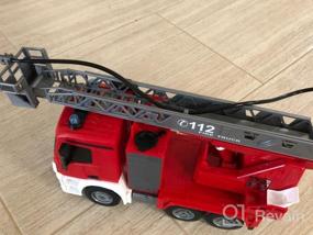 img 6 attached to Experience The Ultimate Toy Fun With Fisca RC Remote Control Fire Engine Truck - 9 Channel 2.4G With LED Lights And Simulated Sounds For Kids
