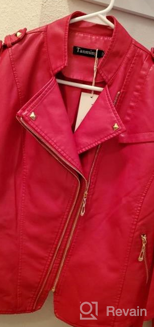 img 1 attached to Tanming Women'S Faux Leather Moto Biker Short Coat Jacket review by Heidi Thompson