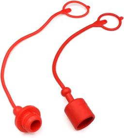 img 3 attached to CEKER ISO A 5675 AG Pioneer Style Male Female Hydraulic Quick Disconnects Dust Cap Plug Covers Fittings With Retention Ring Red 3/4
