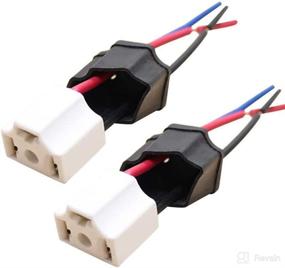 img 3 attached to 🚗 Enhanced Car Socket Xenon LED Light Bulb: Pack of 2, Truck Headlight Connector Female Pigtail Plug Adapter Wire Wiring Harness Plug Housing - H4 9003 HB2