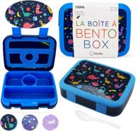 fun and functional bento box for boys: leakproof and conveniently divided with removable tray - perfect for pre-school and daycare! logo