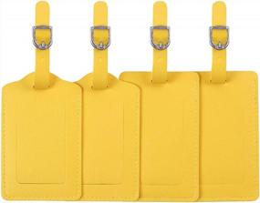 img 4 attached to 🏷️ Pack of 4 Leather Luggage Tags for Bags and Suitcases - Labels
