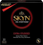 enhanced sensation and protection: skynfeel extra studded condoms - non-latex, ultra thin, natural feel (22 count box) логотип