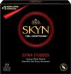 enhanced sensation and protection: skynfeel extra studded condoms - non-latex, ultra thin, natural feel (22 count box) logo