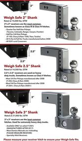 img 1 attached to 🚚 Weigh Safe WS10-2: Регулируемый алюминиевый фаркоп с встроенным весами, снижение на 10 дюймов, шамка 2 дюйма, шары из нержавеющей стали, двойной замок на стальной штифт.