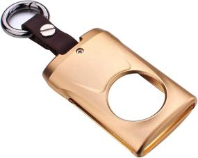 img 1 attached to 🔑 Premium Aluminum Metal Key Fob Case Cover for Cadillac & Chevrolet - Royalfox 4 5 6 Buttons Luxury - Gold Finish