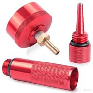 🔴 premium aluminum gas cap and brass hose fitting for honda eu generators - mess-free funnel and magnetic dipstick included - enhance oil changes with ease (red) логотип