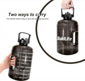img 2 attached to Motivational 128Oz Water Bottle With Straw And Time Markings - BPA Free One Gallon Reusable Water Jug For Gym, Sports, And Outdoor Activities - Leak Proof And Durable (Black)