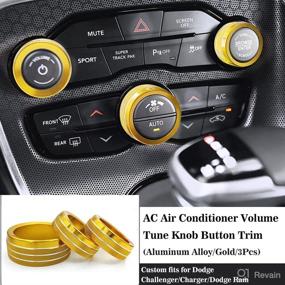 img 3 attached to 🔽 Auprite Climate Control Covers for Dodge Challenger, Charger, and Chrysler 300 2015-2022 - Gold (Set of 3)