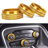 🔽 auprite climate control covers for dodge challenger, charger, and chrysler 300 2015-2022 - gold (set of 3) logo