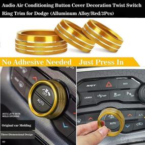 img 2 attached to 🔽 Auprite Climate Control Covers for Dodge Challenger, Charger, and Chrysler 300 2015-2022 - Gold (Set of 3)