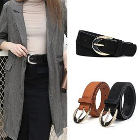 img 1 attached to IFENDEI Womens Leather Covered D Ring Women's Accessories at Belts