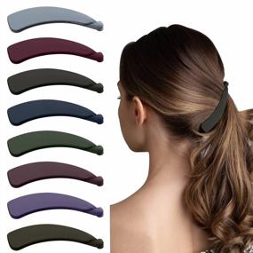 img 4 attached to 8Pcs Banana Hair Clips For Women With Thin Hair - Strong 4.3" Large Cute Ponytail Matte Clip Hairs For Fine Hair, No Slip Beauty Clamp Clasp Xmas New Year Gift Stocking Stuffers