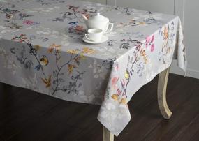 img 3 attached to Maison D' Hermine Equinoxe - Grey 100% Cotton Tablecloth Kitchen Dining Table Cloth For Rectangle Tables Farmhouse Tabletop Cover For Parties, Wedding Use Thanksgiving/Christmas (60"X90")