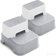 🪜 convenient two step stool for kids (2 packs) - perfect for potty training and toilet use, slip resistant and stylish (grey) logo