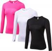 wanayou women's long sleeve compression shirts - 3 pack for yoga, athletic activities, and running logo