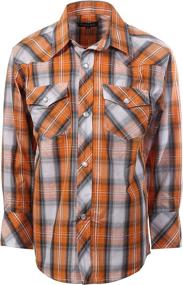 img 1 attached to 👕 Gioberti Plaid Sleeve Pearl Snap Boys' Tops, Tees & Shirts