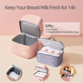 img 3 attached to 🍼 SEEDNUR Breastmilk Cooler Bag with Ice Pack – Insulated Bottle Bag, Diaper Bag Tote, Breast Pump Bag Backpack – Portable Thermal Lunch Box for Women and Men – Large Capacity Handbag