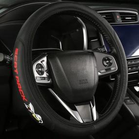 img 4 attached to Genuine Leather Steering Compatible Challenger Interior Accessories best in Steering Wheels & Accessories
