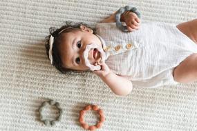 img 2 attached to Boppabug Sensory Teething Ring: Safe Silicone Bracelet for Babies - Dusty Lilac