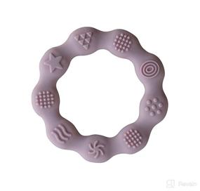 img 4 attached to Boppabug Sensory Teething Ring: Safe Silicone Bracelet for Babies - Dusty Lilac