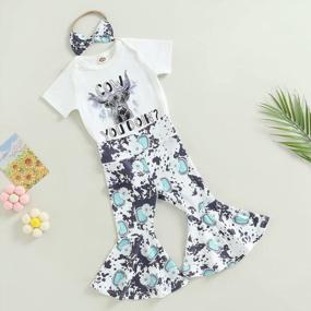 img 3 attached to 2-Piece Festival Outfit For Baby Girls: Short-Sleeve Romper Top And Flared Long Pants Set With Floral And Animal Prints - Perfect Newborn Clothes
