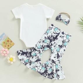 img 2 attached to 2-Piece Festival Outfit For Baby Girls: Short-Sleeve Romper Top And Flared Long Pants Set With Floral And Animal Prints - Perfect Newborn Clothes