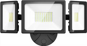 img 4 attached to Onforu 70W Flood Lights Outdoor, 6200LM Exterior Flood Light Fixtures，IP65 Waterproof Super Bright LED Security Light With 3 Adjustable Heads, 6500K White LED Floodlight For Eave, Garden, Garage, Yard