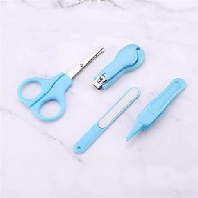 img 2 attached to 👶 YEEPSYS Baby Nail Clippers Kit - Newborn Manicure Pedicure Clippers with Case, Nail File, Scissors, Tweezers - 4 in 1 Nail Care Set for Kids, Toddler, Infant (Blue)