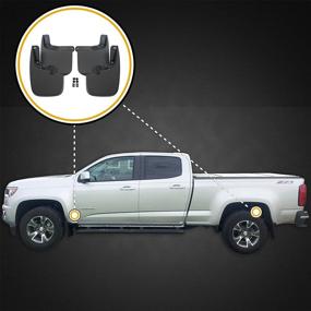 img 3 attached to 🚗 Red Hound Auto Molded Mud Flaps for Chevrolet GMC Colorado Canyon 2015-2020 (w/o Flares/Cladding), Heavy Duty Front Rear 4 Piece Set Guard Splash Compatible