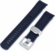 upgrade your style: crafter blue 22mm blue rubber watch band for seiko skx007 skx009 skx011 skx173 7002 logo