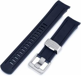img 4 attached to Upgrade Your Style: Crafter Blue 22Mm Blue Rubber Watch Band For Seiko SKX007 SKX009 SKX011 SKX173 7002
