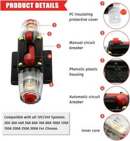 img 3 attached to Enhanced 20A Resettable Fuse Circuit Breaker - Optimal Protection for Car Audio Systems 12V-24V DC