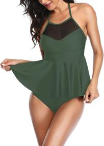 img 2 attached to Upopby Tankini Swimsuit Swimdress Swimwear Women's Clothing : Swimsuits & Cover Ups