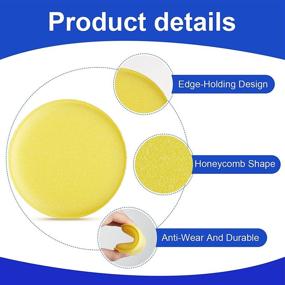 img 2 attached to 🧽 Frienda 24 Pcs 4 Inch Wax Foam Applicator Pad: Ultimate Microfiber Detailing & Cleaning Tool for Car Polishing and Waxing – Polyurethane Sponge, Round Shaped Pressing Foam, Yellow